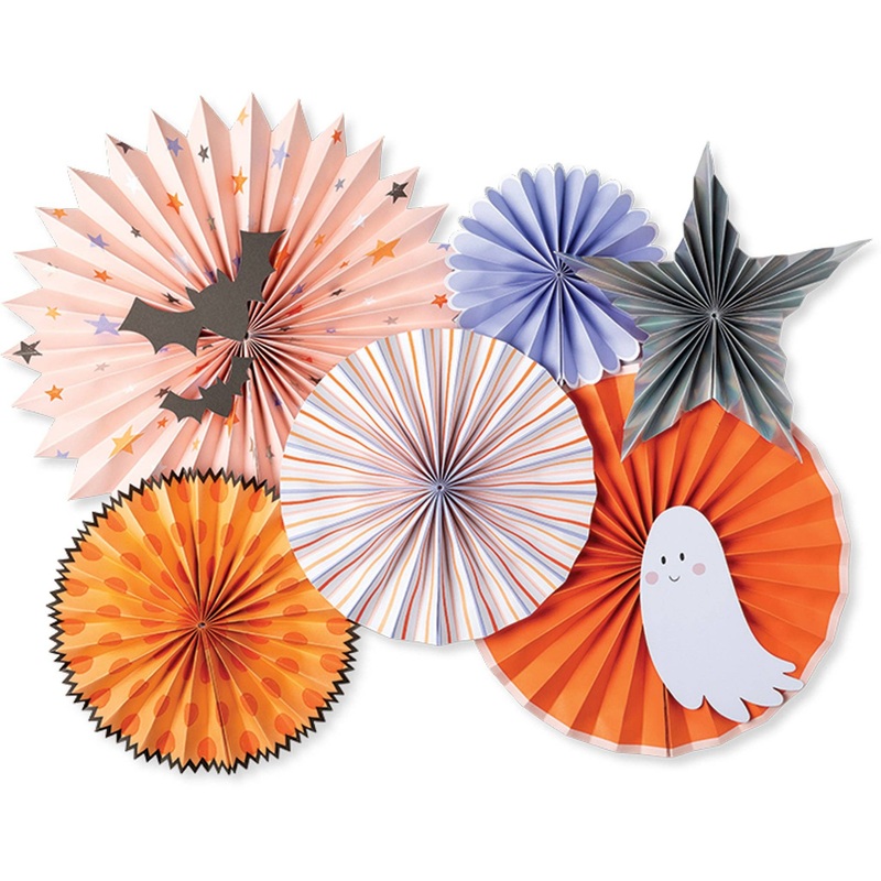 ORANGE & PINK HALLOWEEN PARTY FANS