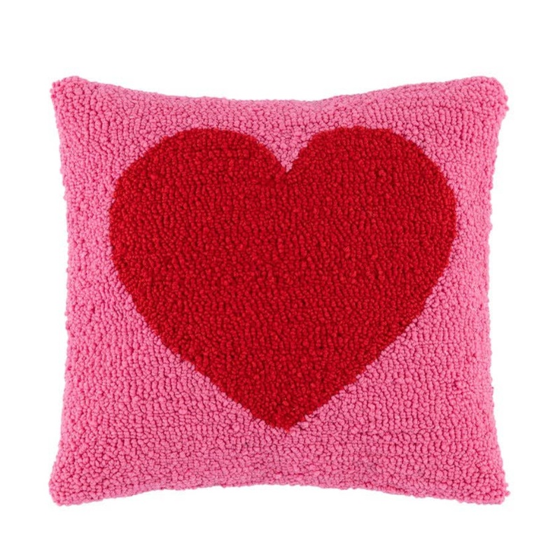 PINK HEART HOOK PILLOW