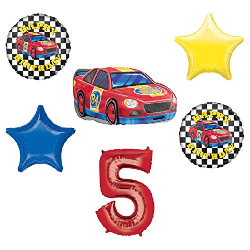 Race Car Theme 5th Birthday Party Supplies Stock Car Balloon Bouquet Decorations