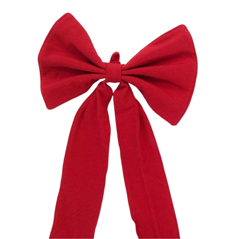 SOLID RED FABRIC BOW