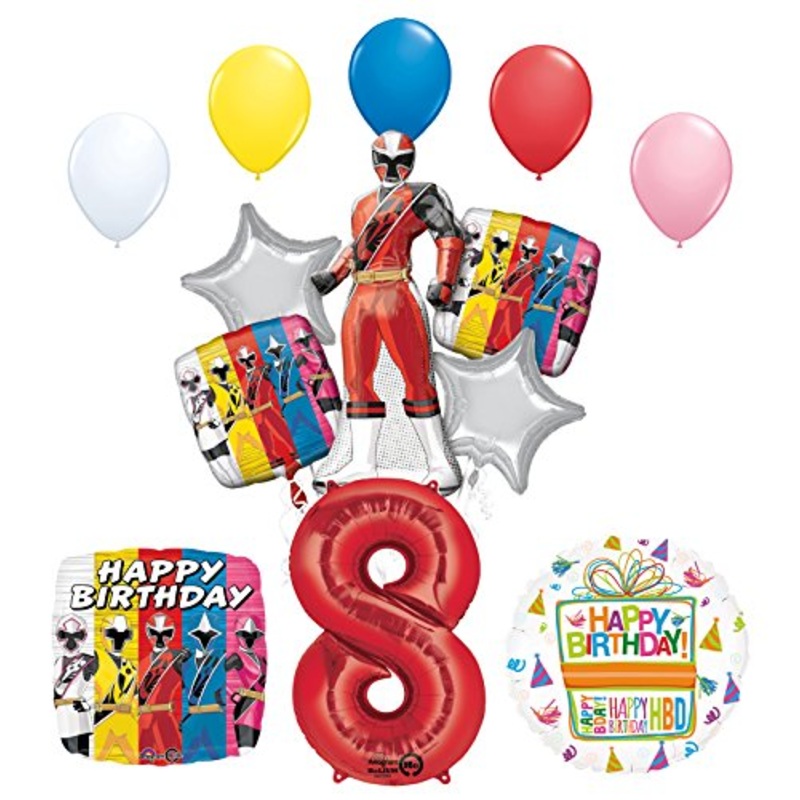 The Ultimate Power Rangers Ninja Steel 8th Birthday Party Supplies and Balloon Decorations