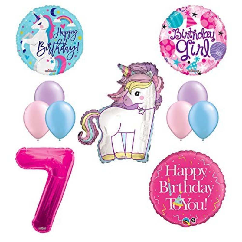 Unicorn 7th Birthday Girl Party Supplies and Balloon Decorations