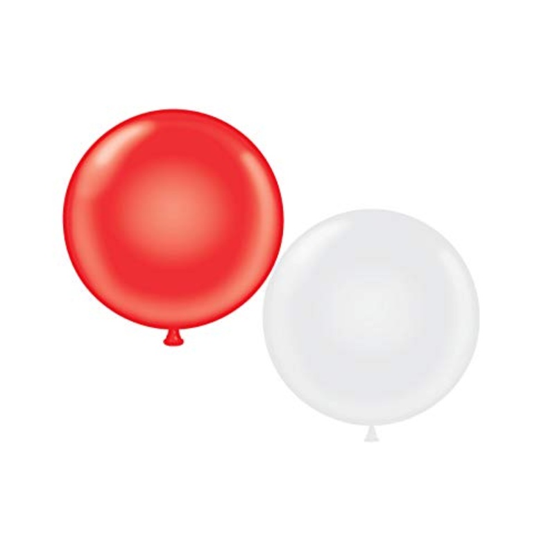 72 inch Giant Latex Balloons - Qty 2- (1) Red (1) White