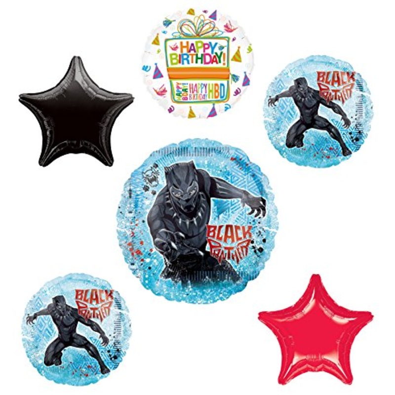 Black Panther Party Supplies Birthday Balloon Bouquet Decorations