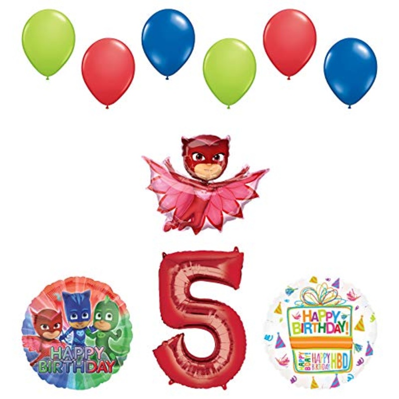 Mayflower Products PJ Masks Owlette 5th Birthday Party Supplies Balloon Bouquet Decorations