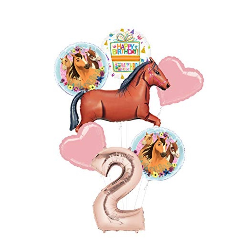 Mayflower Products Spirit Riding Free Party Supplies 2nd Birthday Brown Horse Balloon Bouquet Decorations