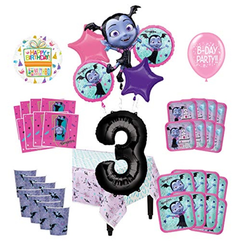 Mayflower Products Vampirina 3rd Birthday Party Supplies 8 Guest Decoration Kit and Balloon Bouquet