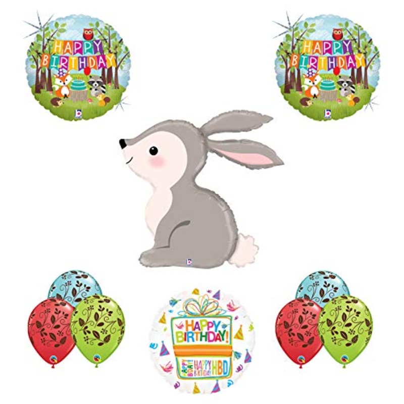 Mayflower Products Woodland Creatures Birthday Party Supplies Baby Shower Rabbit Balloon Bouquet Decorations