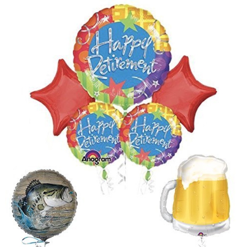 Retirement Party Supplies and Balloon Bouquet Decoration Kit "GOING FISHING"