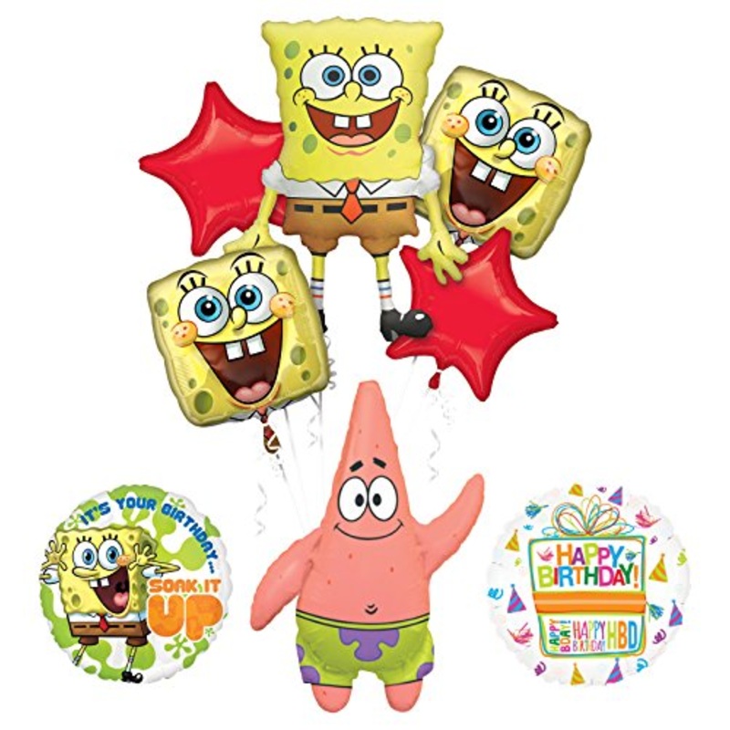 Spongebob Squarepants Birthday Party Supplies and Soak It Up Balloon Bouquet Decorations