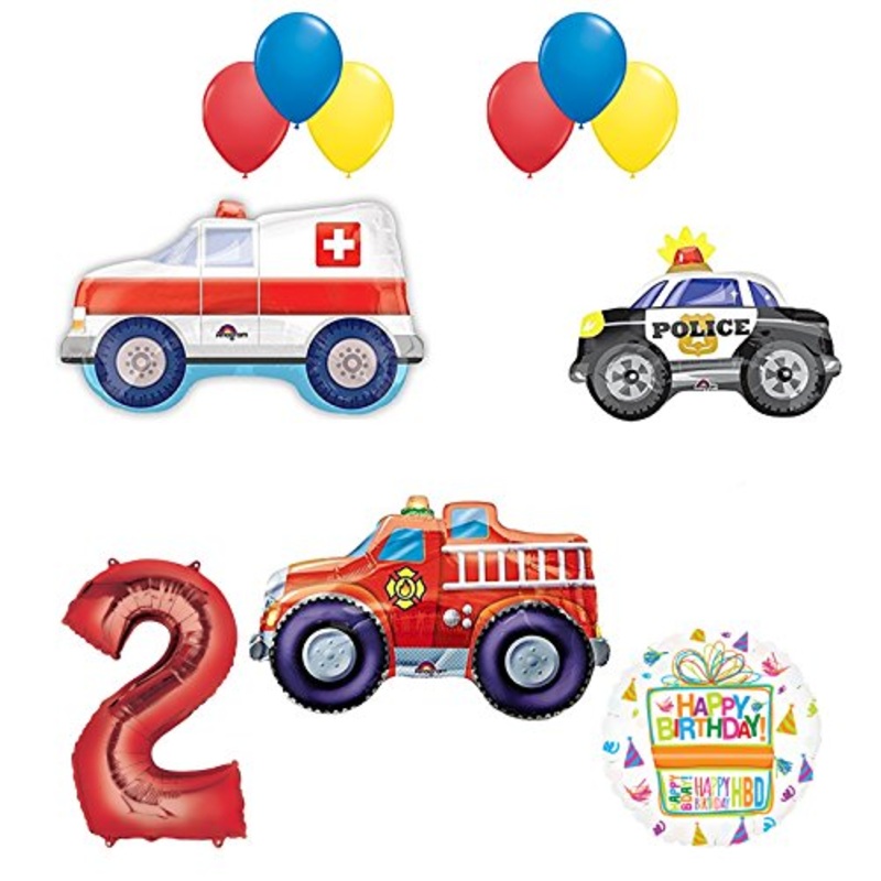 Team Rescue 2nd Birthday Party Supplies and First Responders Balloon Bouquet decorations