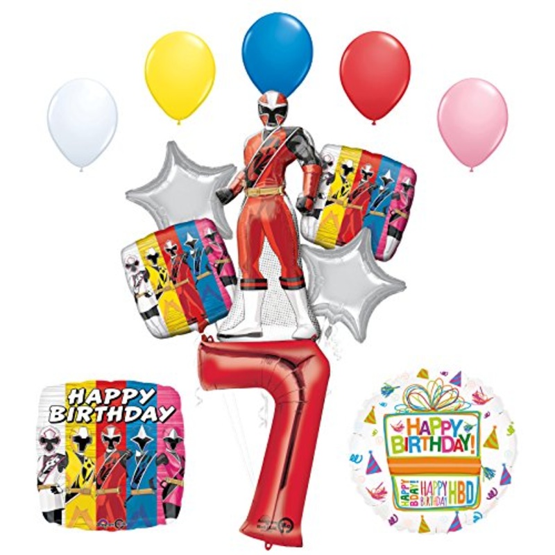 The Ultimate Power Rangers Ninja Steel 7th Birthday Party Supplies and Balloon Decorations