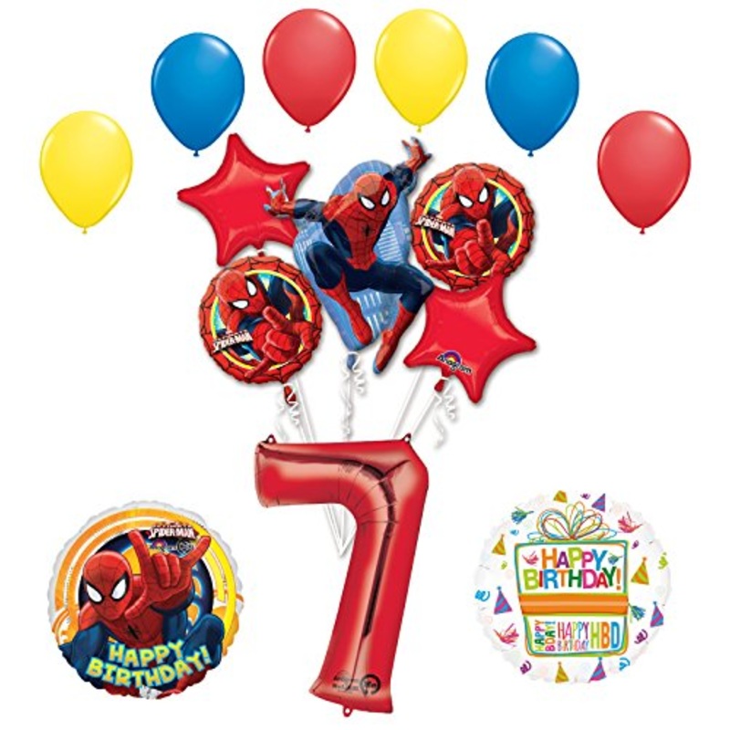The Ultimate Spider-Man 7th Birthday Party Supplies and Balloon Decorations