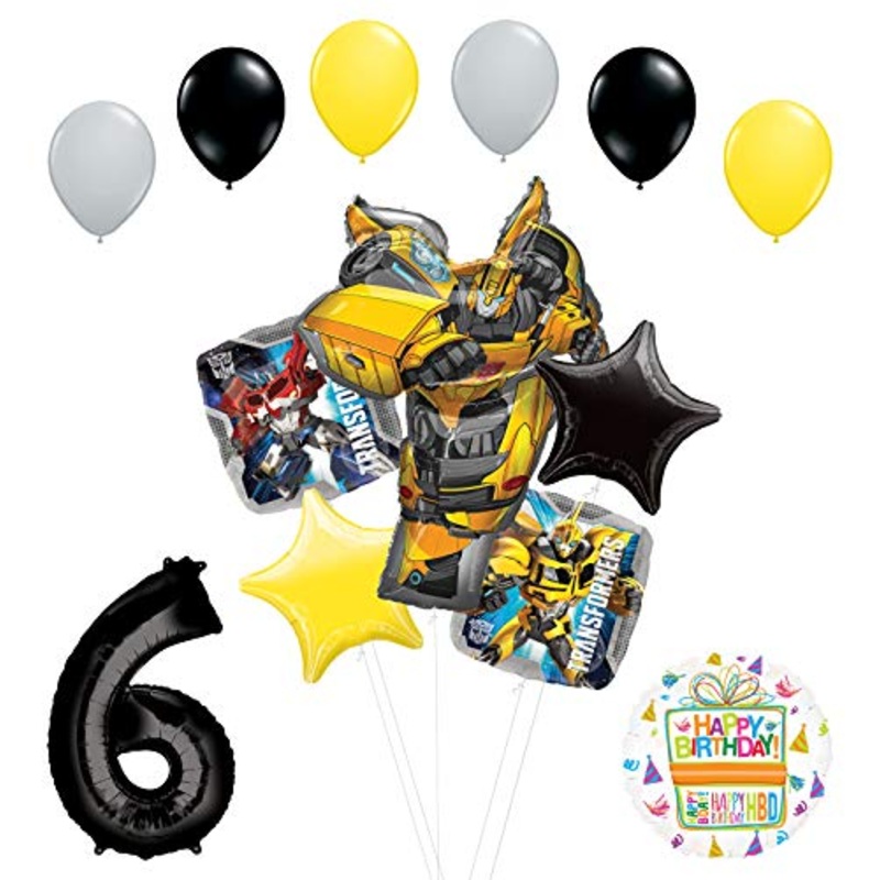 Transformers Mayflower Products Bumblebee 6th Birthday Party Supplies Balloon Bouquet Decorations