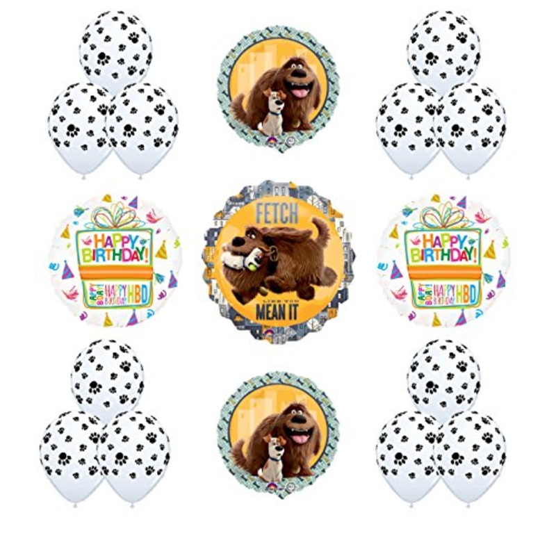 17pc The Secret Life of Pets "Fetch Like You Mean It" Birthday Party Balloon Decorations