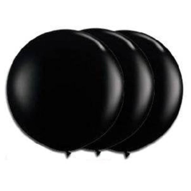 36 Inch Giant Round Black Latex Balloons by TUFTEX (Premium Helium Quality) Pkg/3