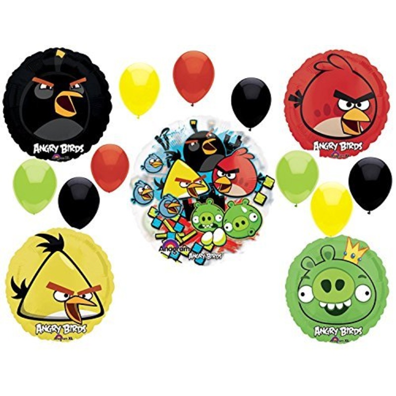Angry Birds Birthday Party Supplies and Group See-Thru Balloon Decorations