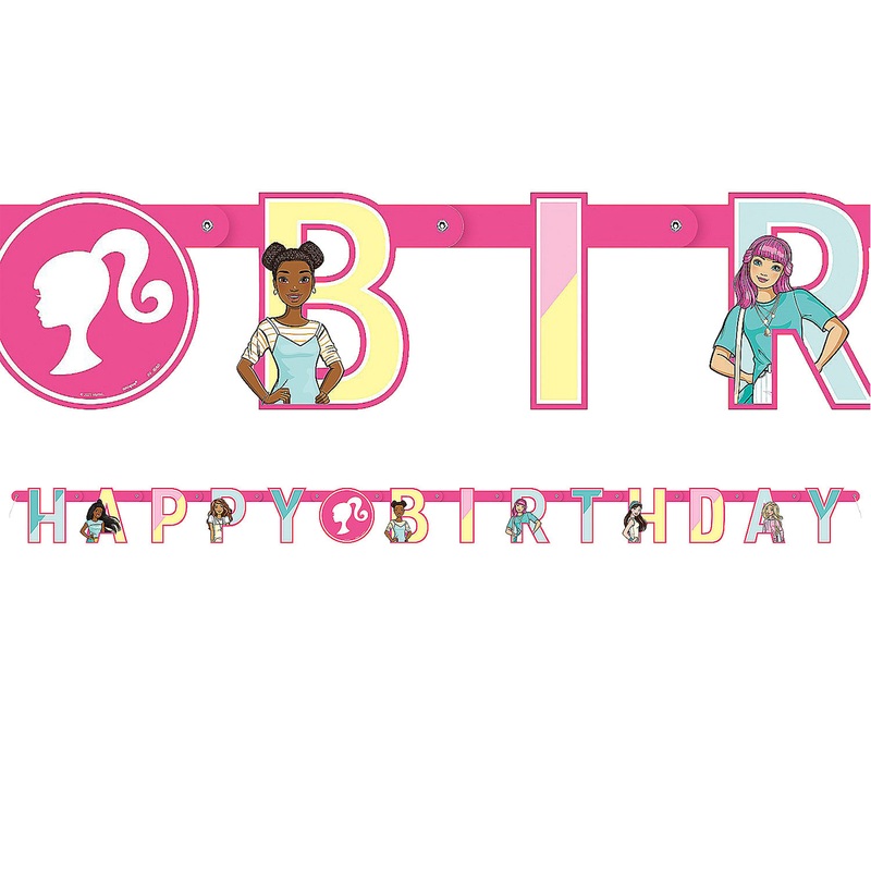 Barbie Happy Birthday Jointed Letter Paper Banner