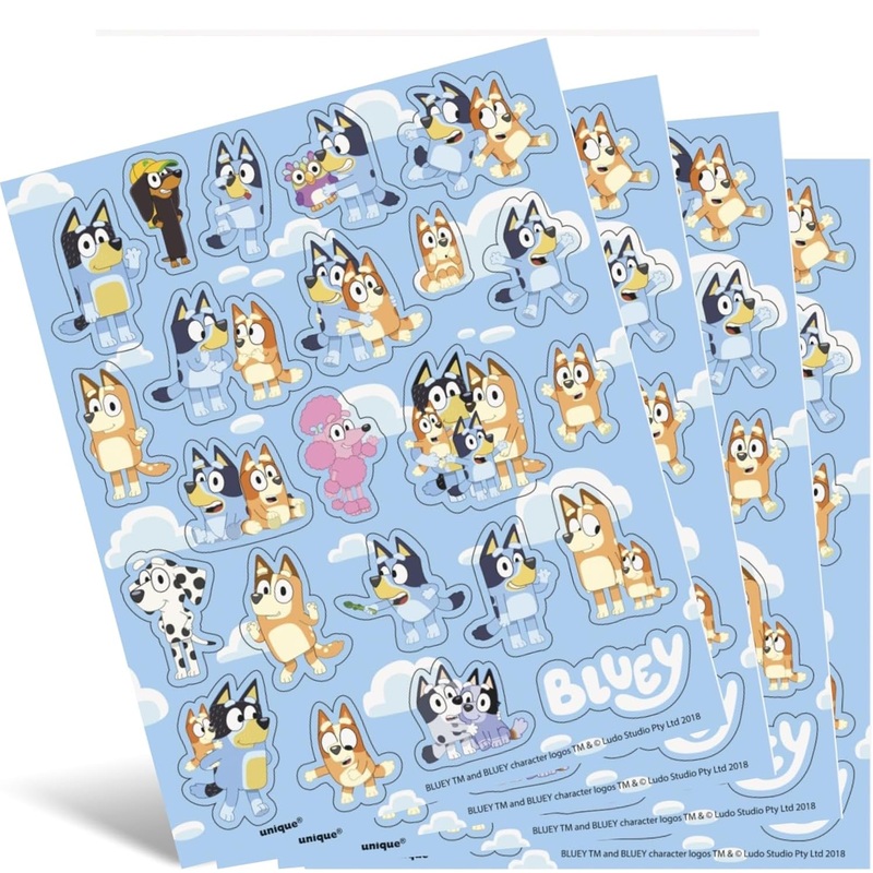 Bluey Sticker Sheets/Favors (92 Stickers)