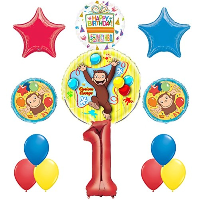 Curious George 1st Birthday Party Supplies Balloon Bouquet Decorations