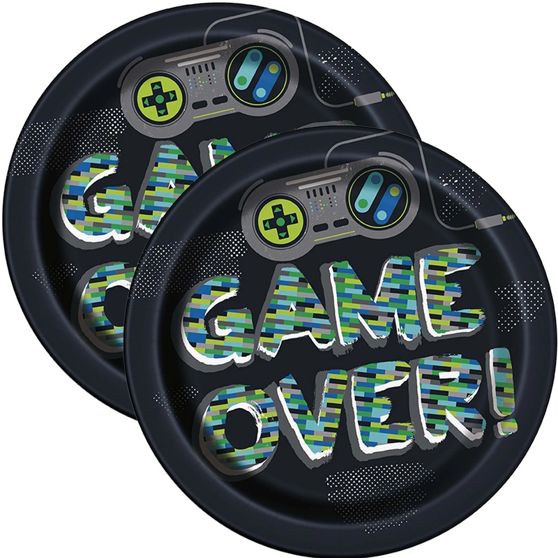 Gamer Birthday Round 9" Dinner Plates, 8ct