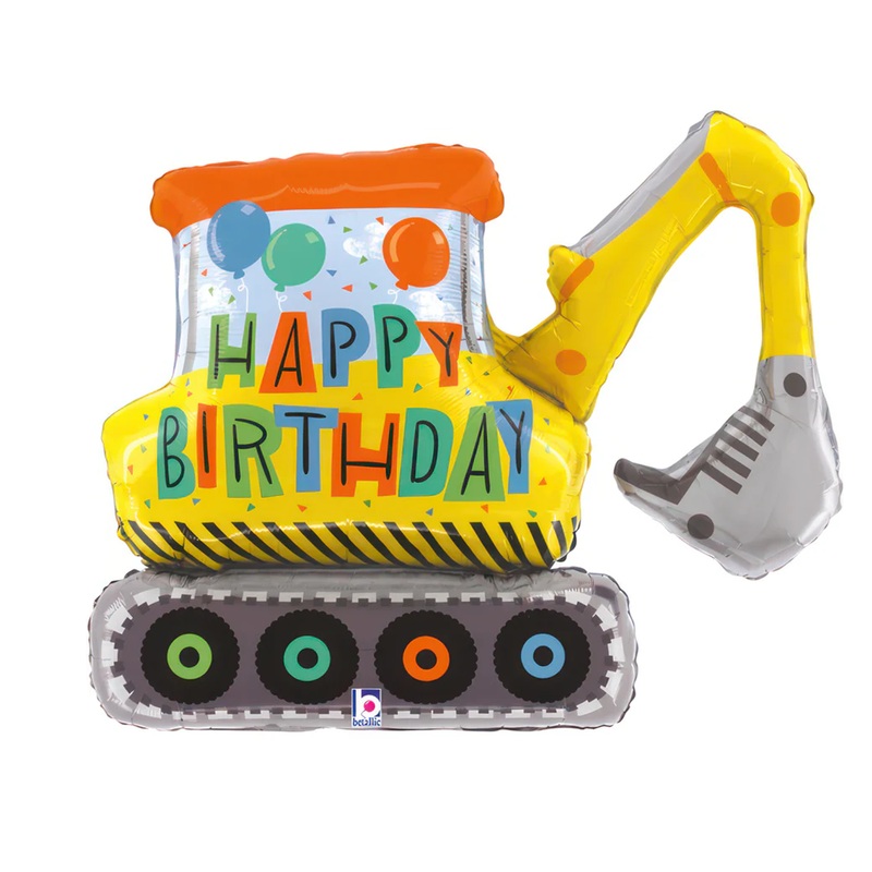 Happy Birthday Construction Excavator Foil Balloon 31"