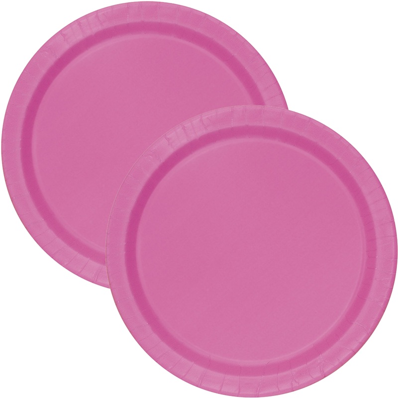 Hot Pink Solid Round 9" Dinner Plates, 16ct