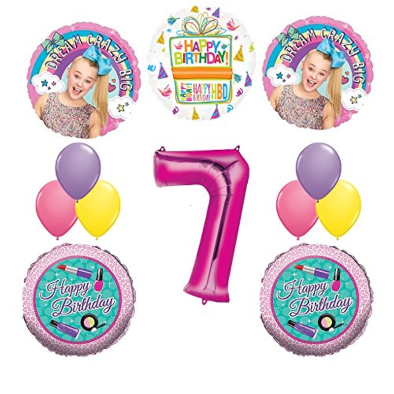 JoJo Siwa Party Supplies Dream Crazy Big 7th Birthday Balloon Bouquet Decorations