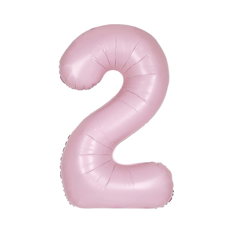 Matte Lovely Pink 2 Number Foil Balloon 34"