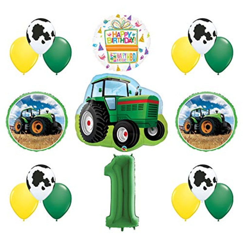 Mayflower Products 1st Birthday Farm Tractor Balloon Bouquet Decorations and Party Supplies