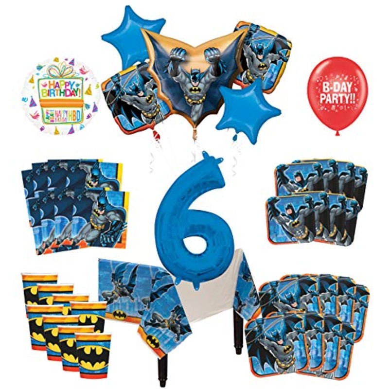 Mayflower Products Batman 6th Birthday Party Supplies and 8 Guest Balloon Decoration Kit