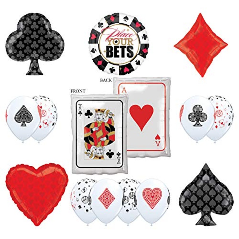 Mayflower Products Casino Night Party Supplies 14pc Ace King Place Your Bet Balloon Bouquet Decorations