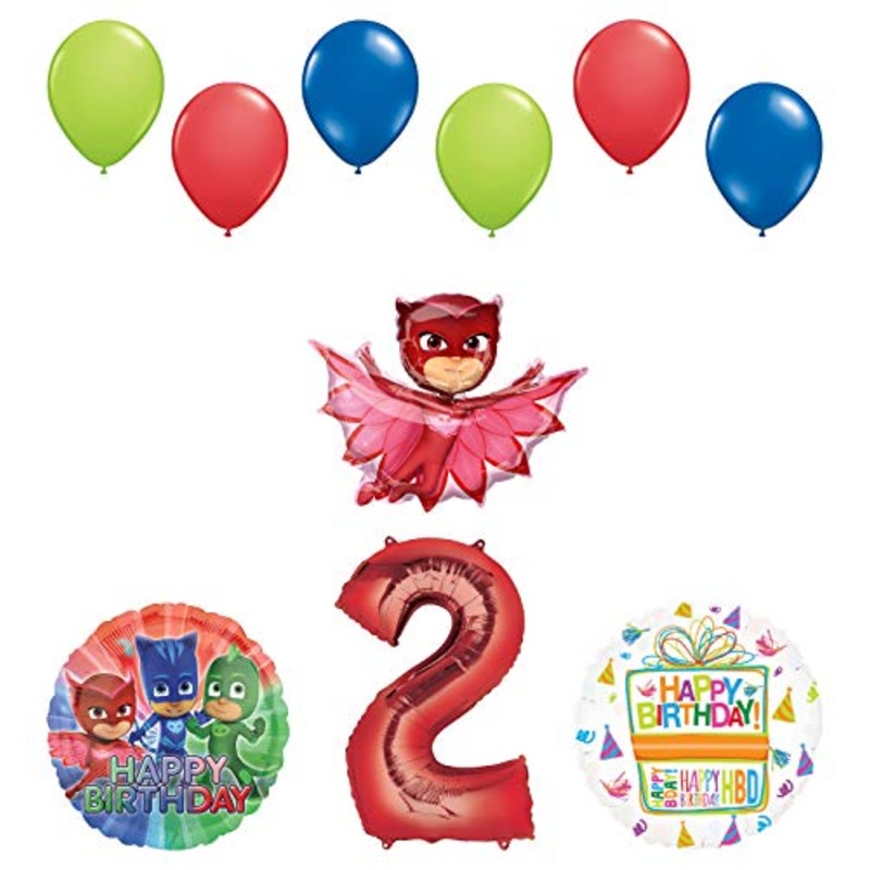 Mayflower Products PJ Masks Owlette 2nd Birthday Party Supplies Balloon Bouquet Decorations