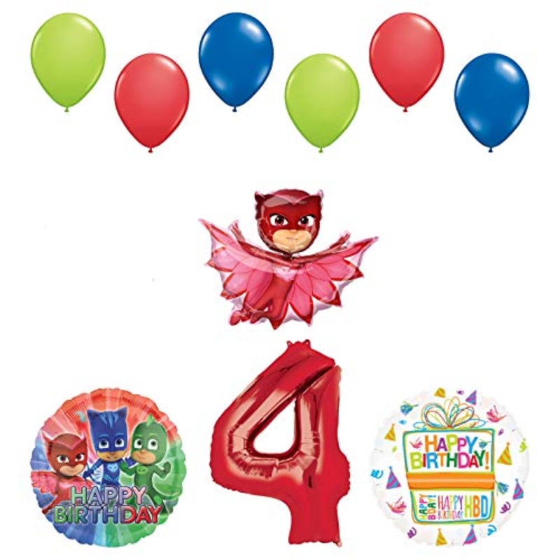 Mayflower Products PJ Masks Owlette 4th Birthday Party Supplies Balloon Bouquet Decorations