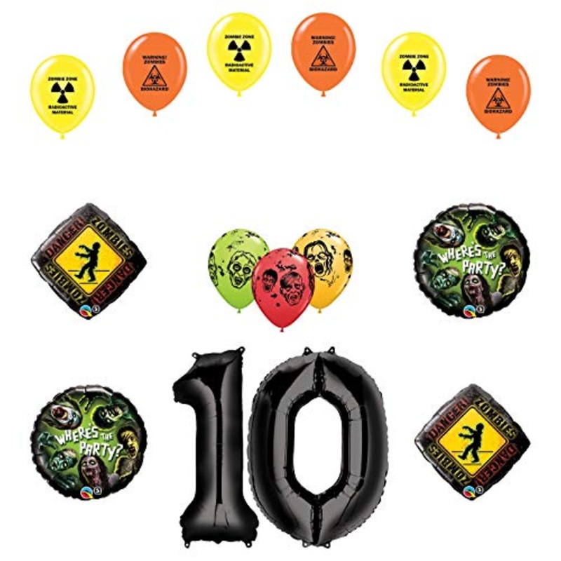 Mayflower Products Zombies 10th Birthday Party Supplies Walking Dead Balloon Bouquet Decorations