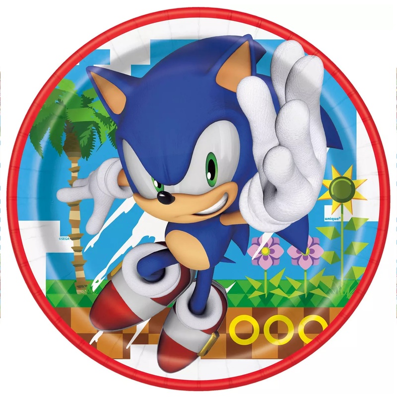 Sonic the Hedgehog Paper Party Dinner Plates 9" 8ct