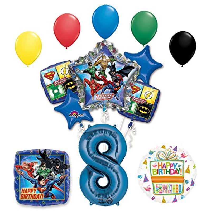 The Ultimate Justice League Superhero 8th Birthday Party Supplies and Balloon Decorations