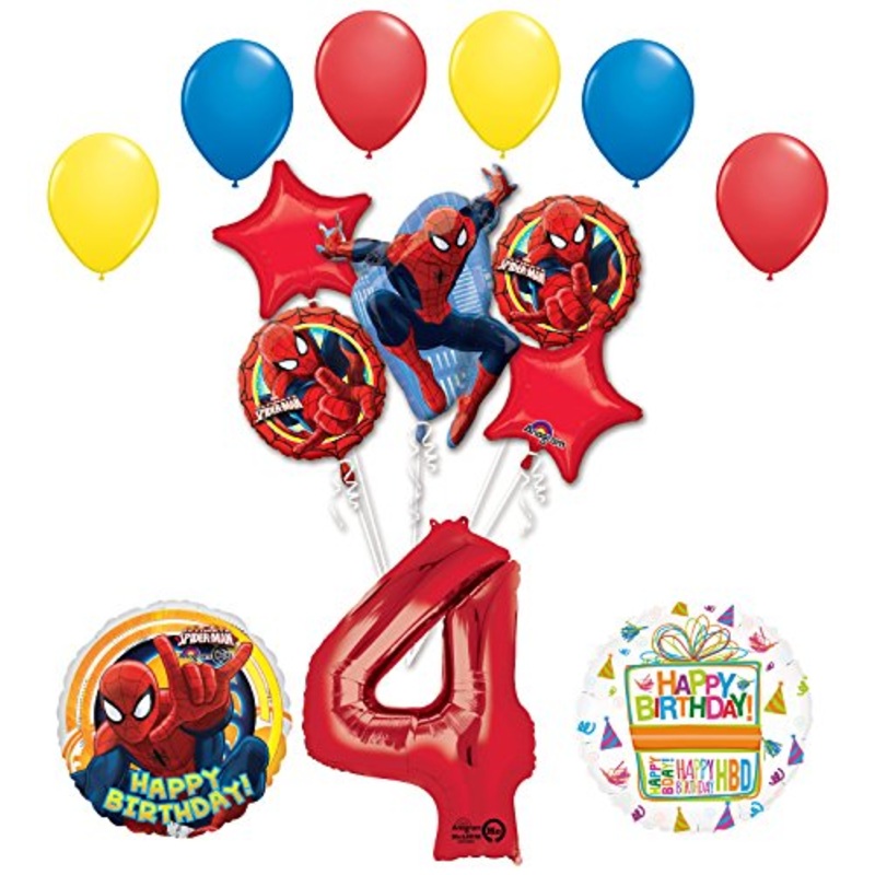 The Ultimate Spider-Man 4th Birthday Party Supplies and Balloon Decorations