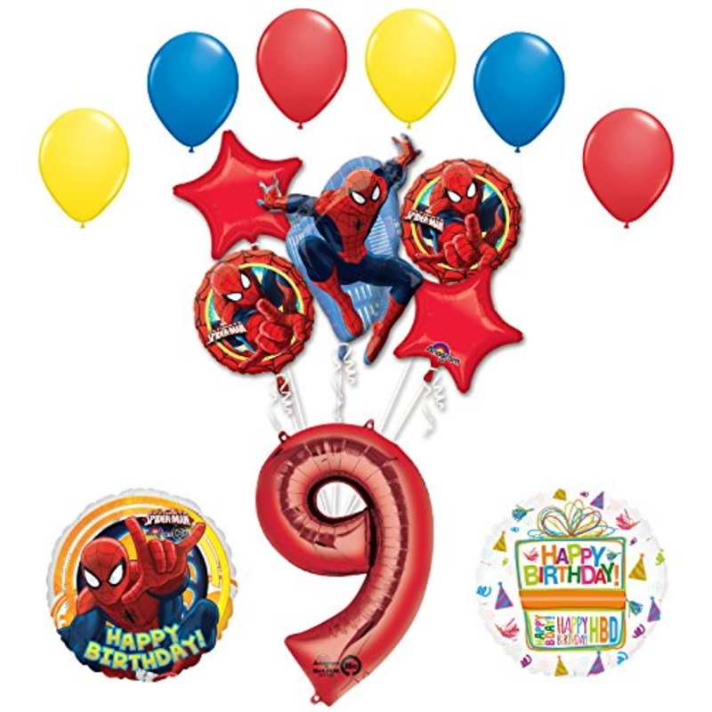 The Ultimate Spider-Man 9th Birthday Party Supplies and Balloon Decorations