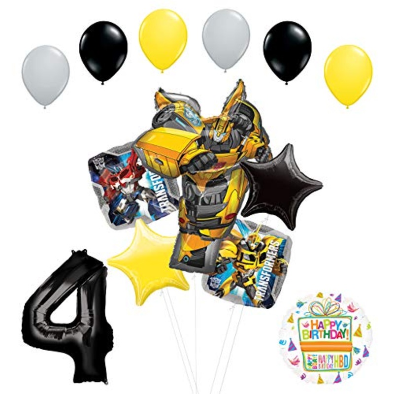 Transformers Mayflower Products Bumblebee 4th Birthday Party Supplies Balloon Bouquet Decorations