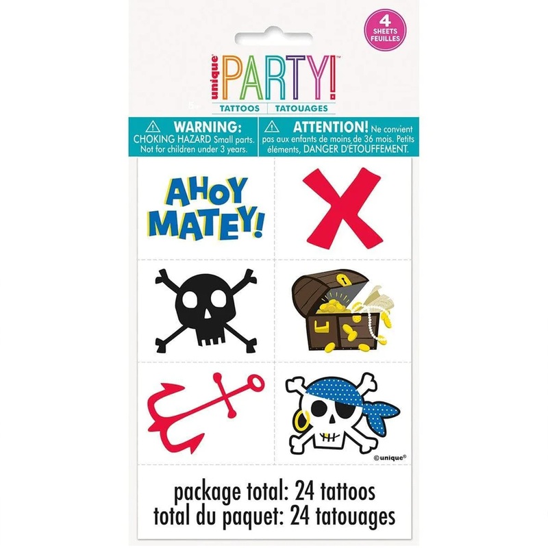 Ahoy Pirate Tattoos, 24ct