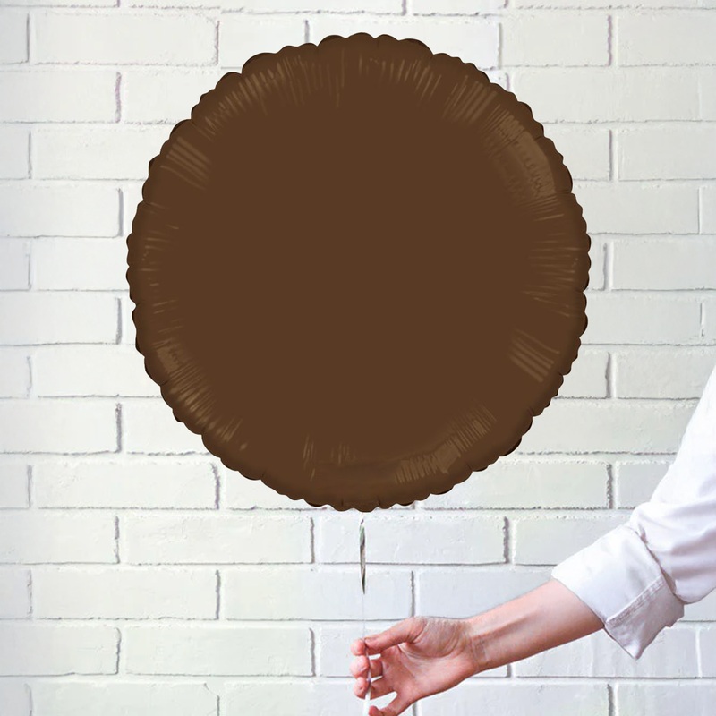 Brown Round Foil Balloon 18