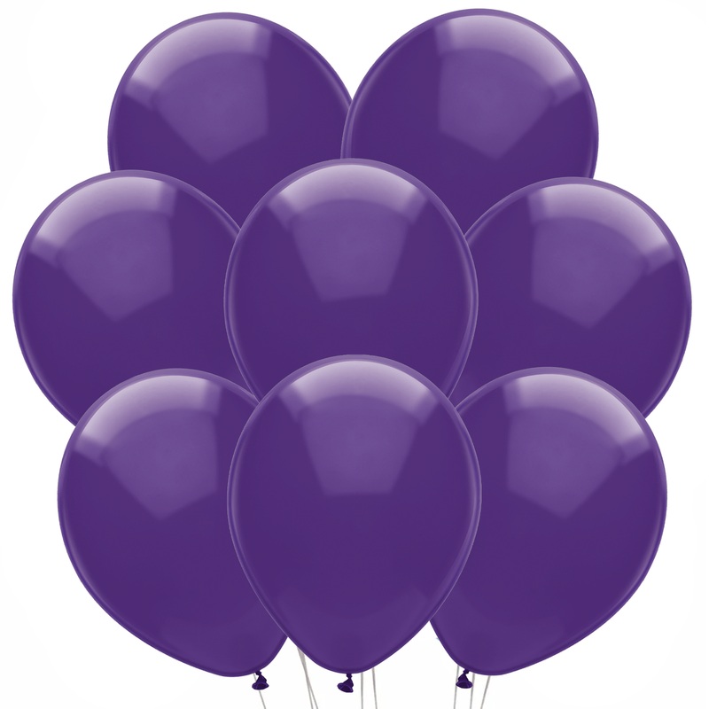 Crystal Purple Latex Balloons 12" - 8 ct