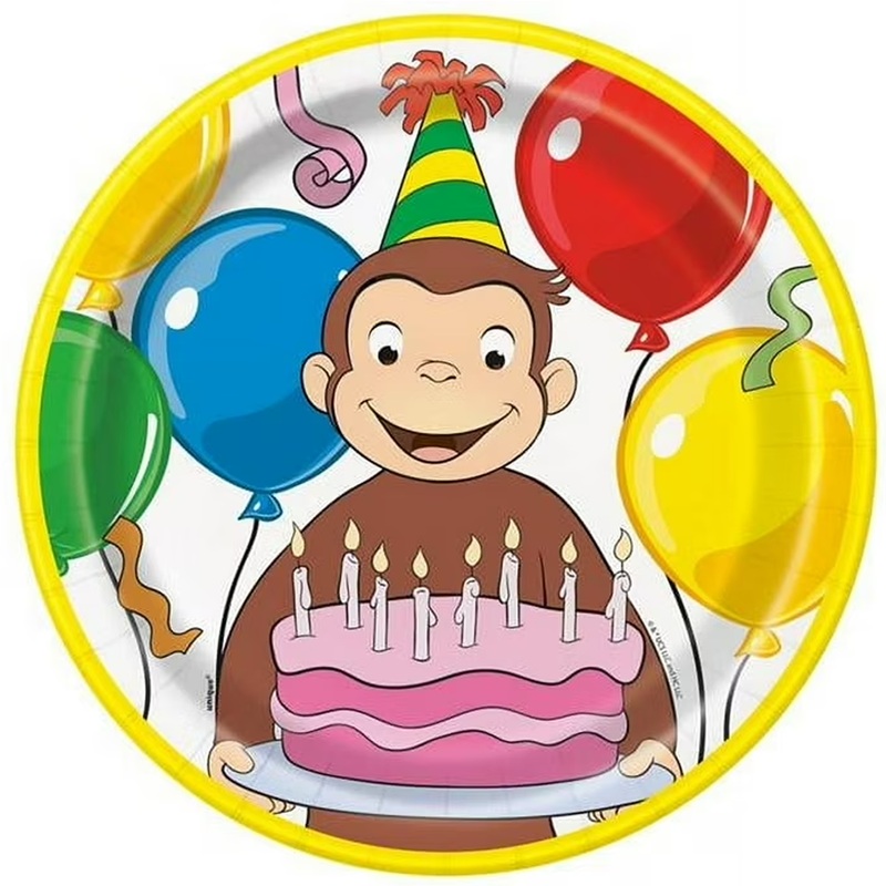 Curious George Plates 9" 8 ct