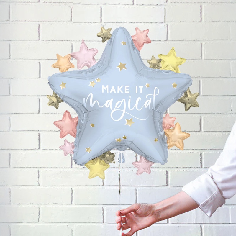Dainty Unicorn Star Shaped "Make It Magical" Foil Balloon 22"
