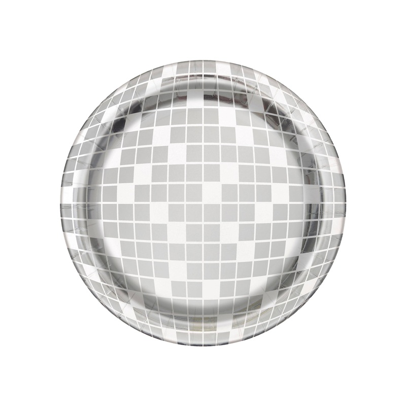 Dance Party Disco Ball Round 7" Dessert Plates, 8ct