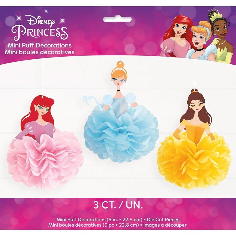 Disney Princess Puff Decoration, 3 Ct