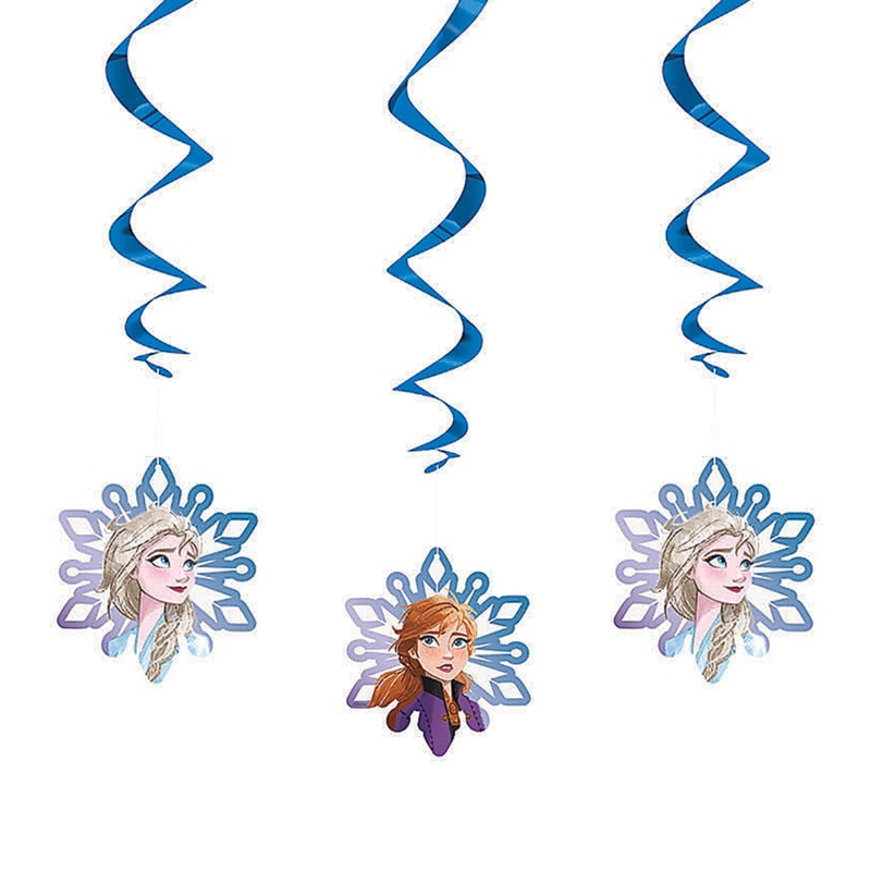Disneys Frozen II Hanging Swirl Decorations - 3 Pc