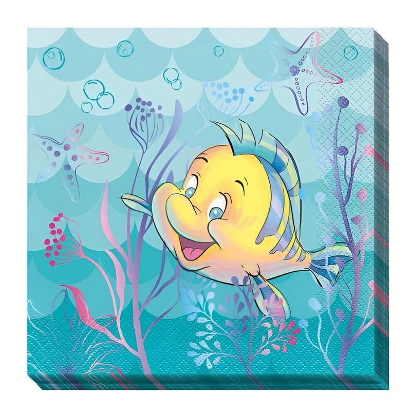Disneys The Little Mermaid Flounder Luncheon Napkins - 16 Pc.