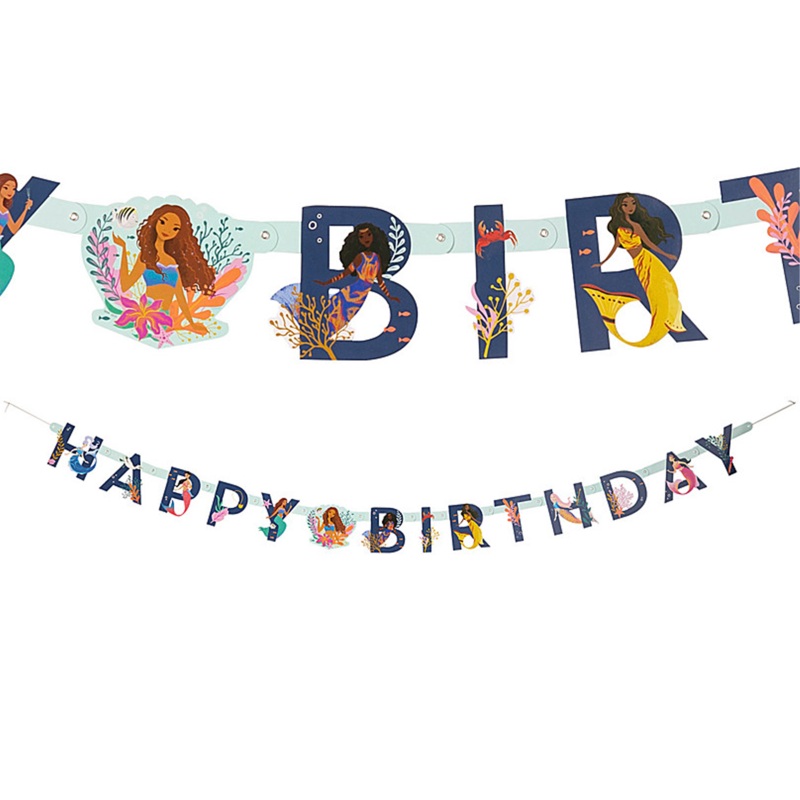 Disneys The Little Mermaid Happy Birthday Banner